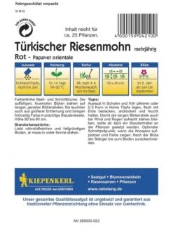 Papaver Orientale Türkischer Riesenmohn Rot