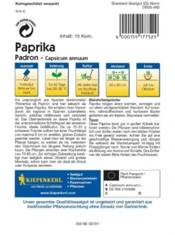 Paprika (Bratpaprika), Pimientos De Padron (grüne Tapas-Paprika), Gewächshaus & Und Freiland