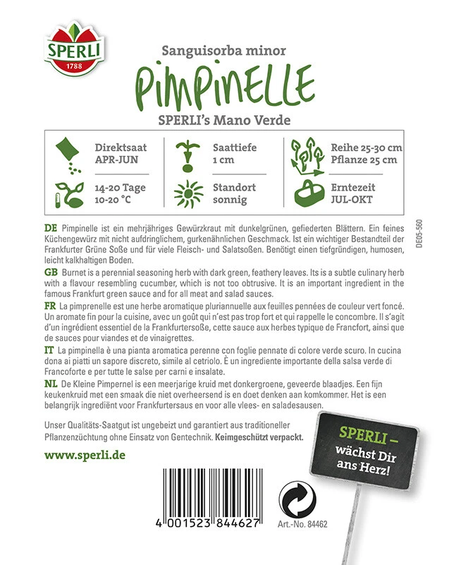 Pimpinelle SPERLING´s Mano Verde