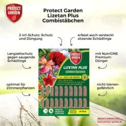 PROTECT GARDEN Lizetan Plus Combistäbchen Schädlingsfrei Gegen Blattläuse Und Andere Saugende Schädlinge Und Premium-Dünger In Einem, 40 Stück