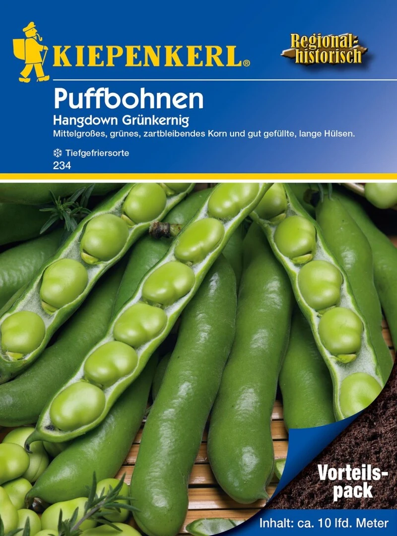 Puffbohne Hangdown Grünkernig (Vorteilspack), Inhalt: 175 Gr., Eine Bewährte Und Ertragreiche Sorte, Zum Kochen Und Einfrieren – Bild 2