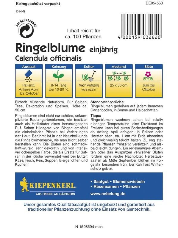 Ringelblumen Heilkraut Calendula Officinalis Für Tee- Und Salbenzubereitung
