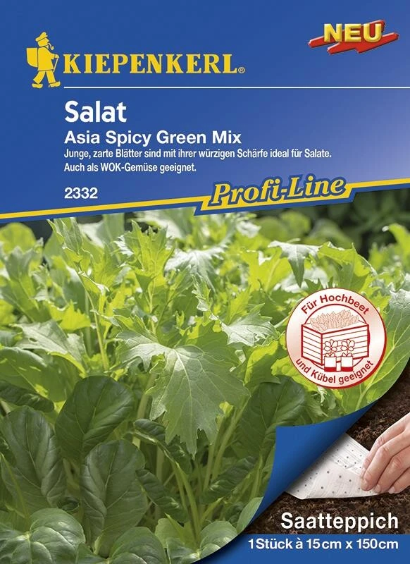 Saatteppich Salat Asia Spicy Green Mix(15cm X 150cm)