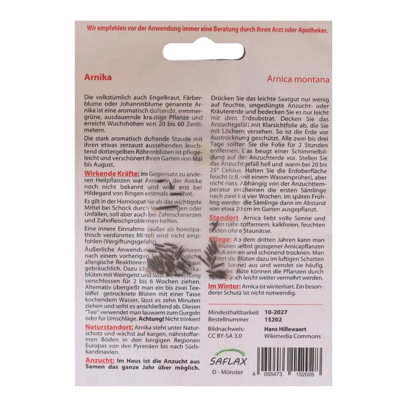 Echte Arnica Heilpflanzen Saatgut - 40 Samen - Arnica Montana
