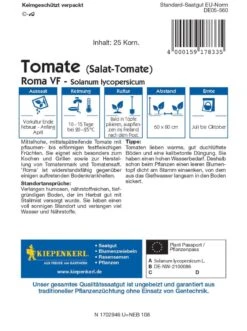 Salat-Tomate Roma VF (Eiertomate/ Romatomate), Pflaumen- Bis Eiförmige Festfleischige Früchte