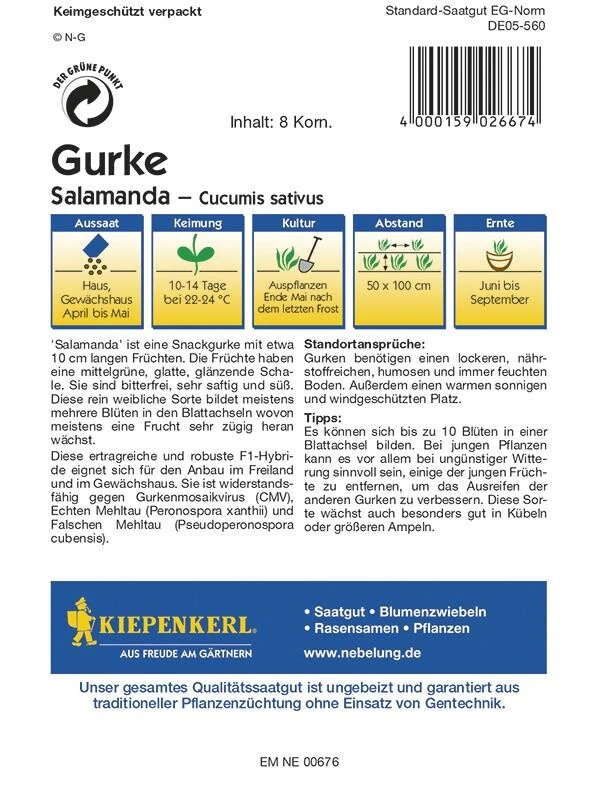 Salatgurke Salamanda Minisnackgurke