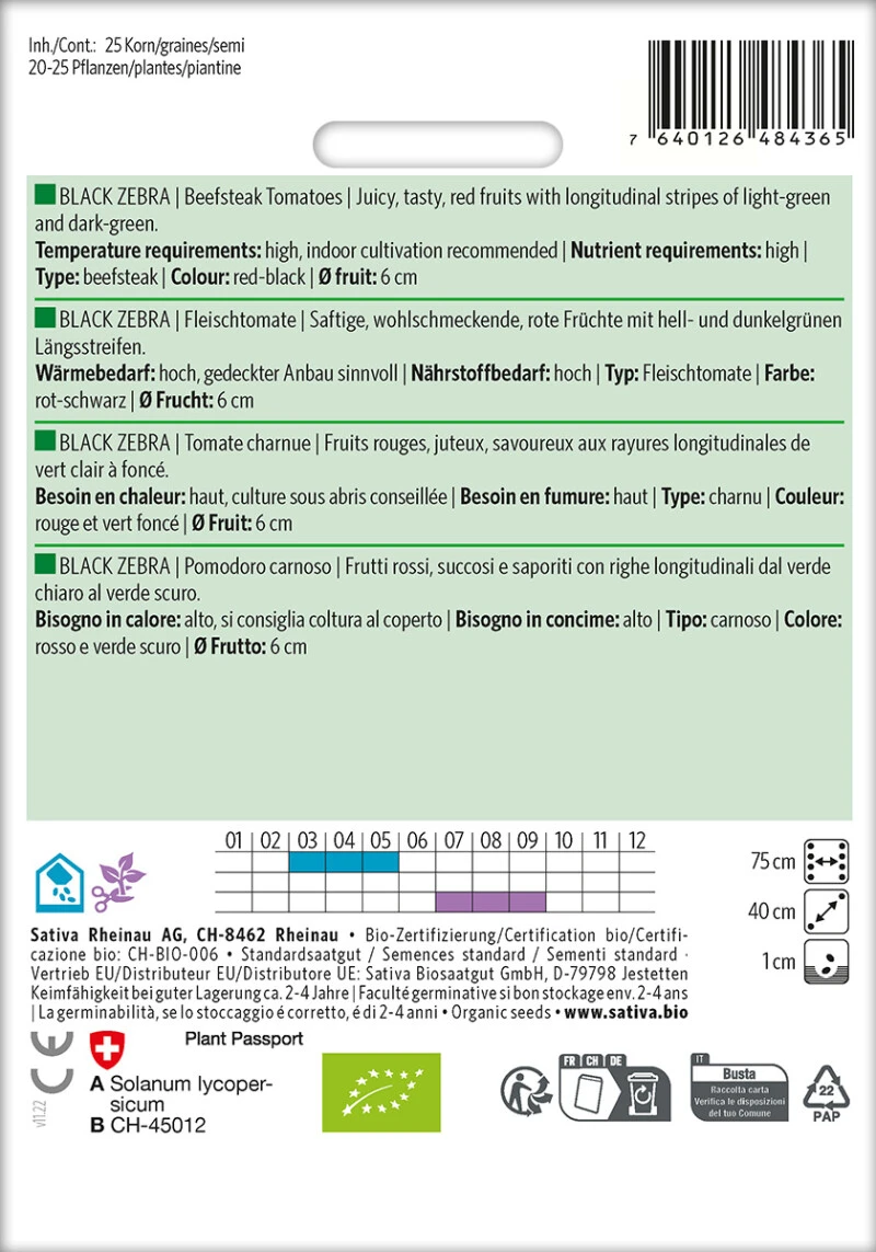 Fleischtomate BLACK ZEBRA Samfenste Bio-Sorte – Bild 2