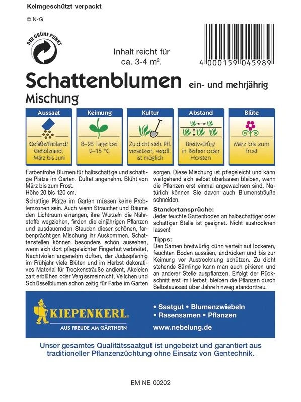 Schattenblumen Mischung Ein- Und Mehrjährig