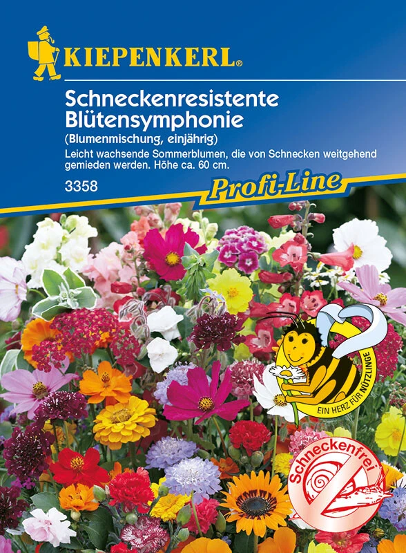 Schneckenresistente Blütensymphonie, Mischung Einjähriger Sommerblumen, Nektarspender – Bild 2
