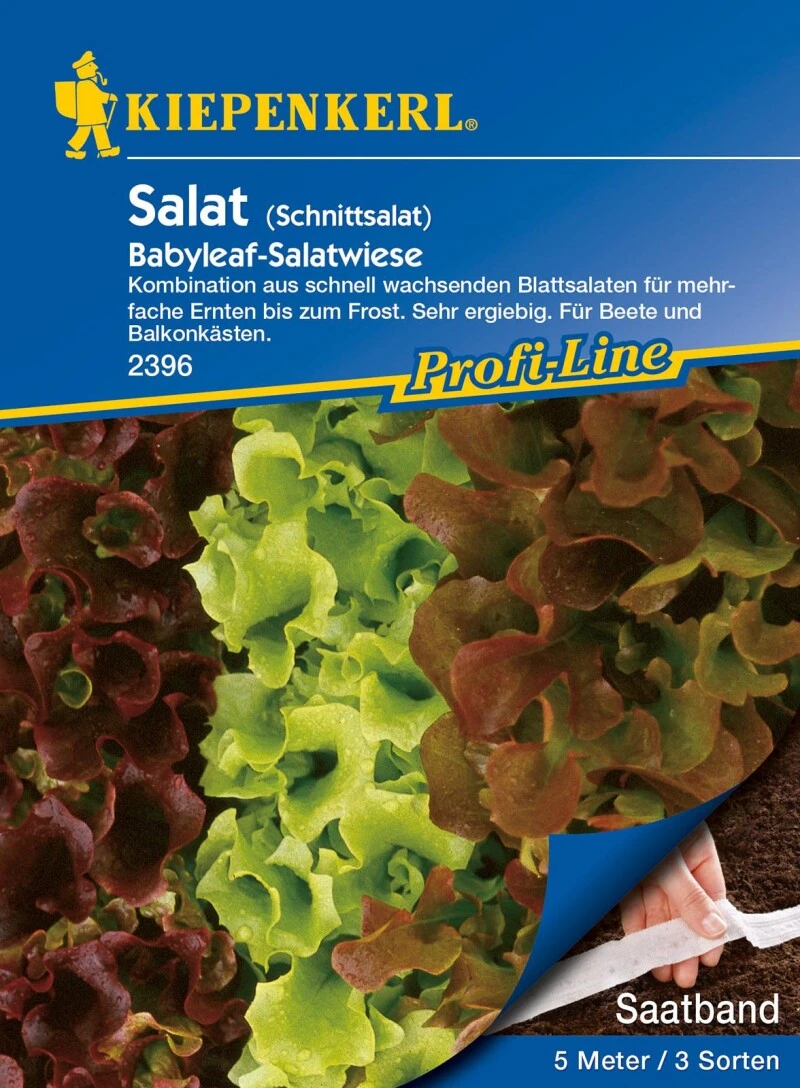 Schnittsalat Babyleaf Salatwiese, Saatband, 5 Meter (3 X 1,67 M) – Bild 2
