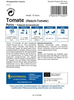 Tomate (Fleischtomate) Pyros F1, Angenehm Fruchtiges Aroma, Schnittfeste F1 Hybride Tolerant Gegen Kraut- Und Braunfäule, Auch Für Freiland Geeignet