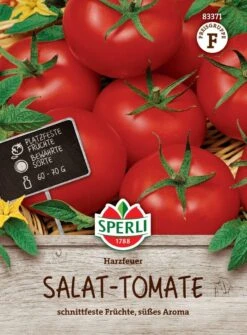 Tomate Harzfeuer F1, Bewährte Salat-Tomate, Schnittfest, Geschmack: Süß-aromatisch