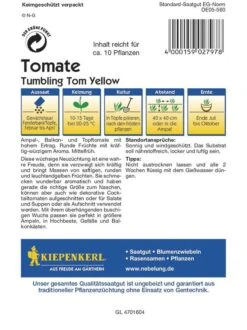 Tomaten Tumbling Tom Yellow Gelb (Hängetomate), Ideal Für Ampeln, Hoher Ertrag