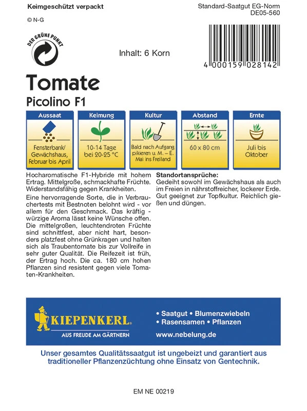 Tomaten Cocktailtomaten Picolino F1 Resistent – Bild 2