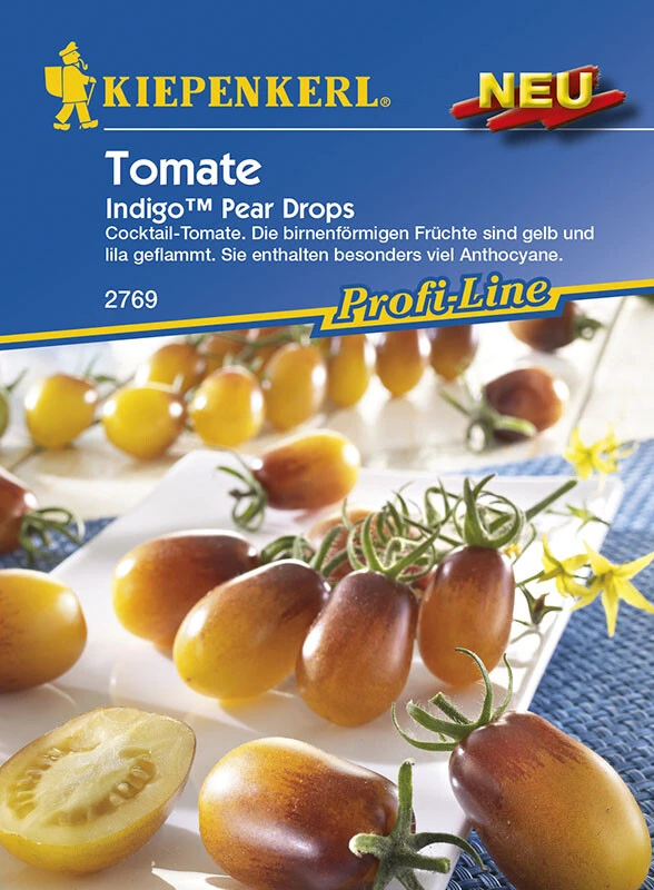 Tomaten Indigo Pear Drops, Durch Hohen Anthocyangehalt Lila Geflammt, Fruchtgewicht 15 - 20 G – Bild 2