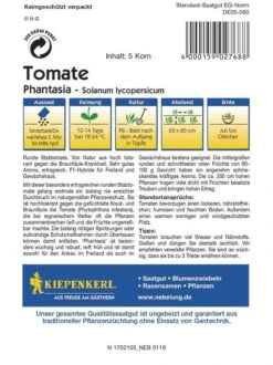 Tomaten Phantasia F1, Hoch Tolerant Gegen Die Braunfäule-Krankheit, Sehr Gutes Aroma, Ertragreich