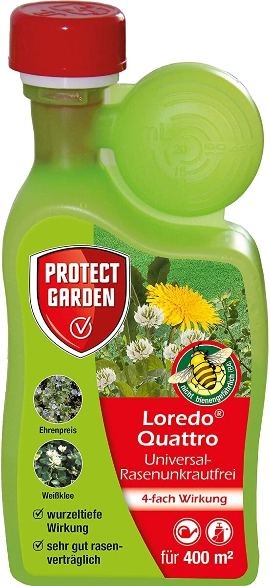 PROTECT GARDEN Universal-Rasenunkrautfrei Loredo Quattro 400 Ml, Rasen Unkrautvernichter Gegen Hartnäckige Unkräuter Mit 4-fach Wirkung – Bild 2