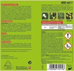 PROTECT GARDEN Universal-Rasenunkrautfrei Loredo Quattro 400 Ml, Rasen Unkrautvernichter Gegen Hartnäckige Unkräuter Mit 4-fach Wirkung