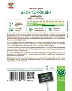 Wilde Kornblume, Nektarspender, Ideal Für Schnitt, Saatgut Von Sperli