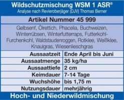 WSM 1 Wildschutzmischung 10kg