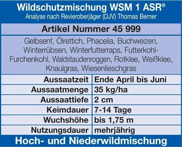 WSM 1 Wildschutzmischung 10kg