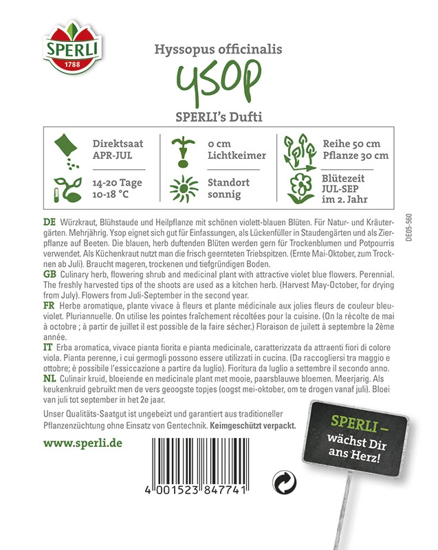 Ysop SPERLING´s Dufti