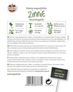 Zinnien Perserteppich,enthält Zwergzinnien In Gelb Orange Und Scharlach Mit Gefüllten Blüten