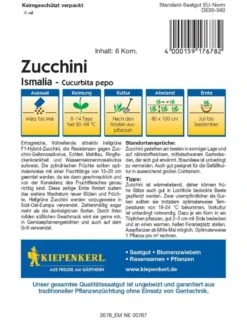 Zucchini Ismalia F1, Hellgrüne Sorte Mit Mild-süßlichem Geschmack, Anbausicher, Kiepenkerl
